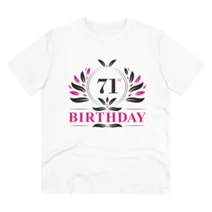 Generic Men's PC Cotton 71st Birthday Printed T Shirt (Color: White, Thread Count: 180GSM)