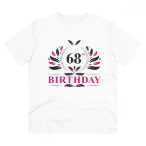 Generic Men's PC Cotton 68th Birthday Printed T Shirt (Color: White, Thread Count: 180GSM)