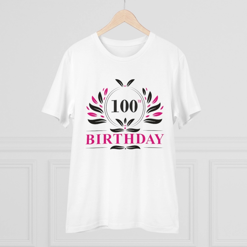 Generic Men's PC Cotton 100th Birthday Printed T Shirt (Color: White, Thread Count: 180GSM) - Image 3