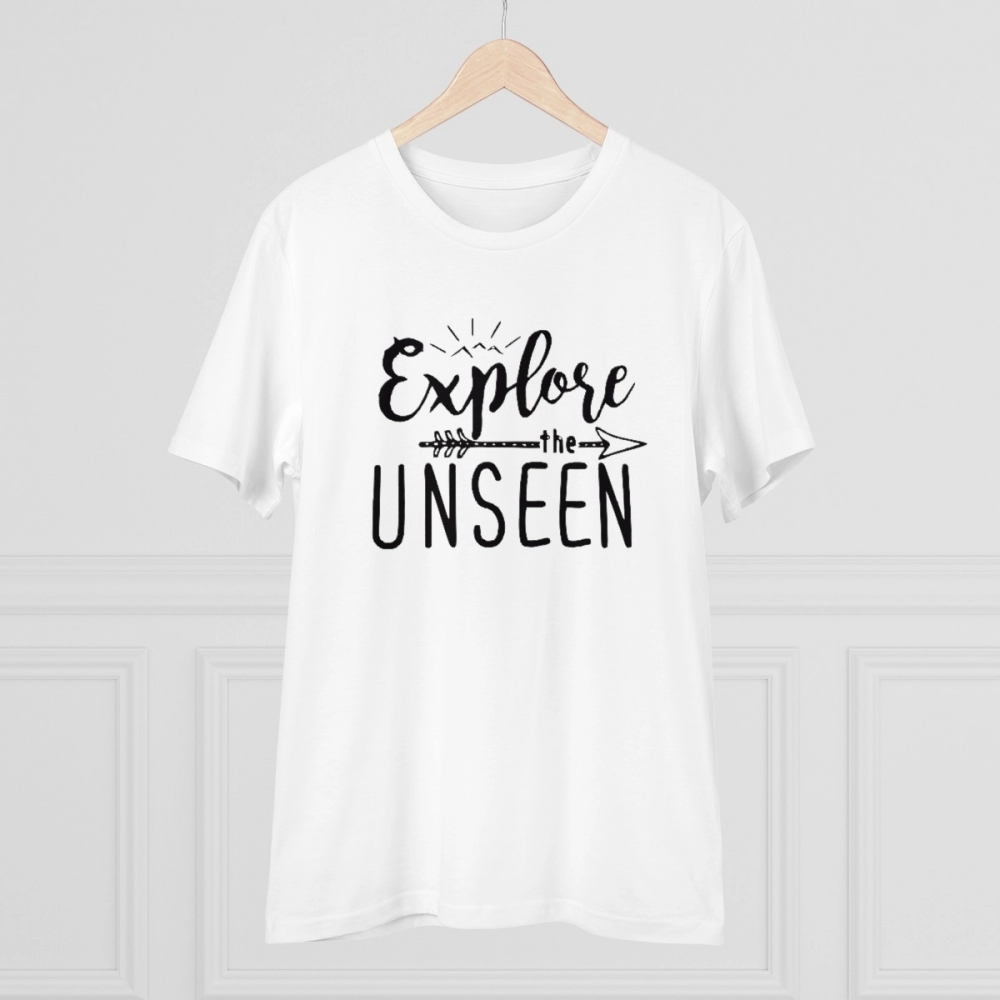 Generic Men's PC Cotton Explore The Unseen Printed T Shirt (Color: White, Thread Count: 180GSM) - Image 3