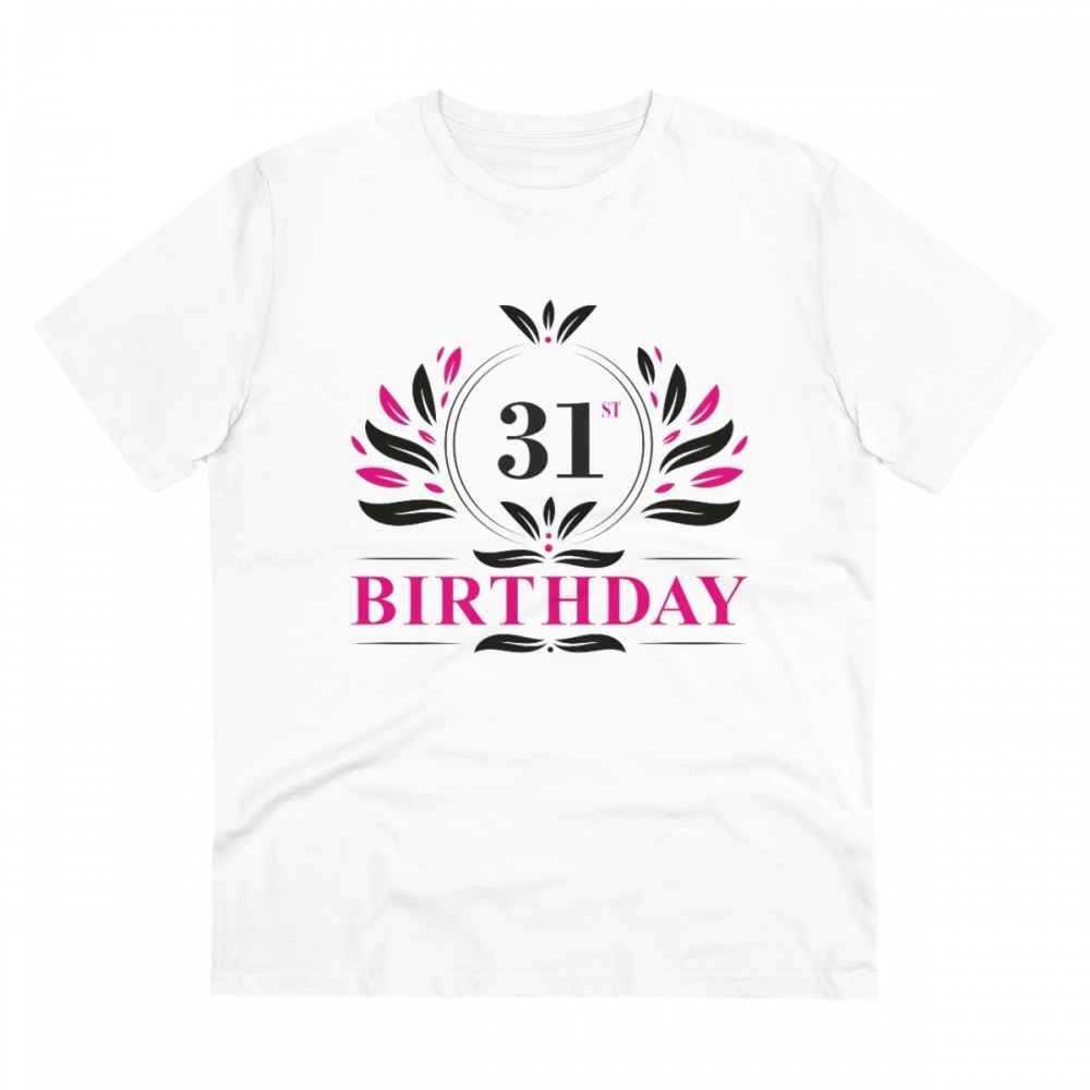 Generic Men's PC Cotton 31st Birthday Printed T Shirt (Color: White, Thread Count: 180GSM)