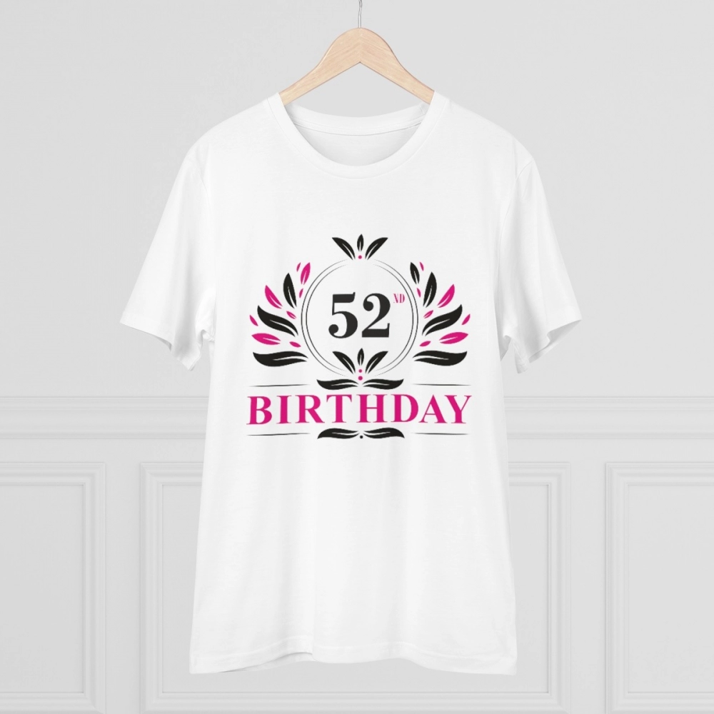 Generic Men's PC Cotton 52nd Birthday Printed T Shirt (Color: White, Thread Count: 180GSM) - Image 3