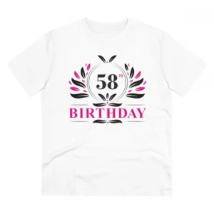 Generic Men's PC Cotton 58th Birthday Printed T Shirt (Color: White, Thread Count: 180GSM)