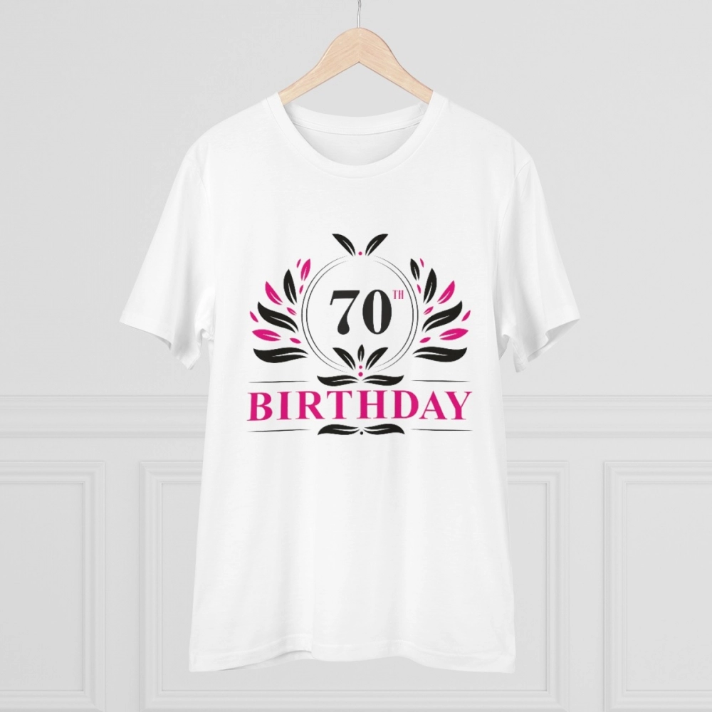 Generic Men's PC Cotton 70th Birthday Printed T Shirt (Color: White, Thread Count: 180GSM) - Image 3