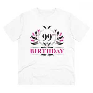 Generic Men's PC Cotton 99th Birthday Printed T Shirt (Color: White, Thread Count: 180GSM)