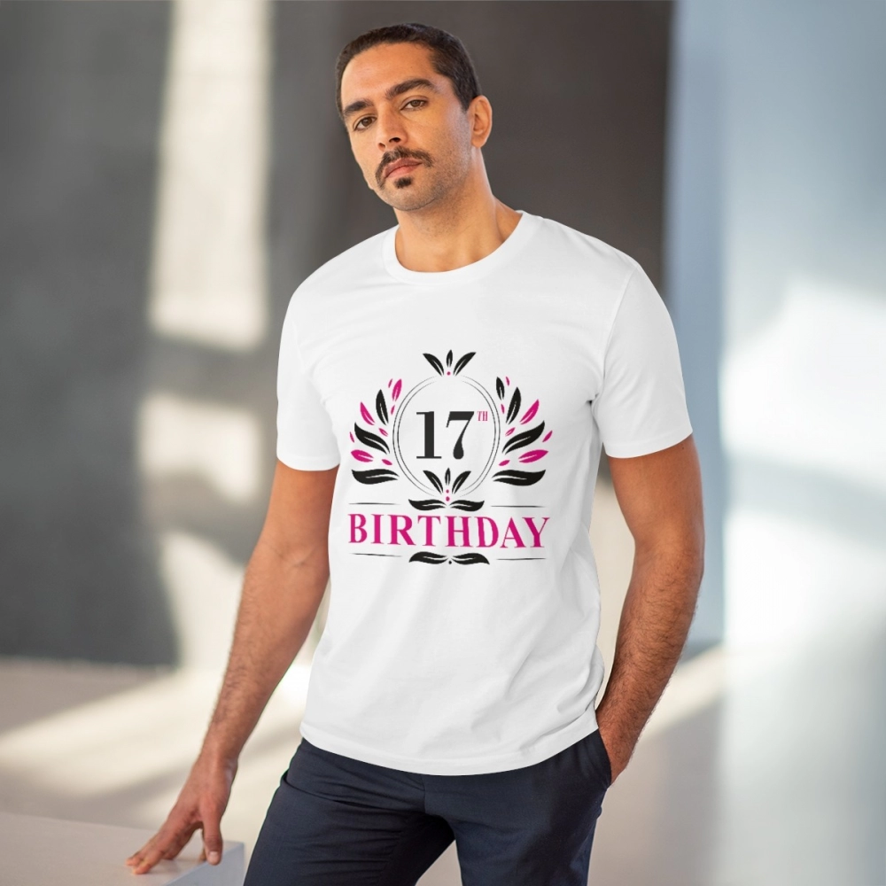Generic Men's PC Cotton 17th Birthday Printed T Shirt (Color: White, Thread Count: 180GSM) - Image 6