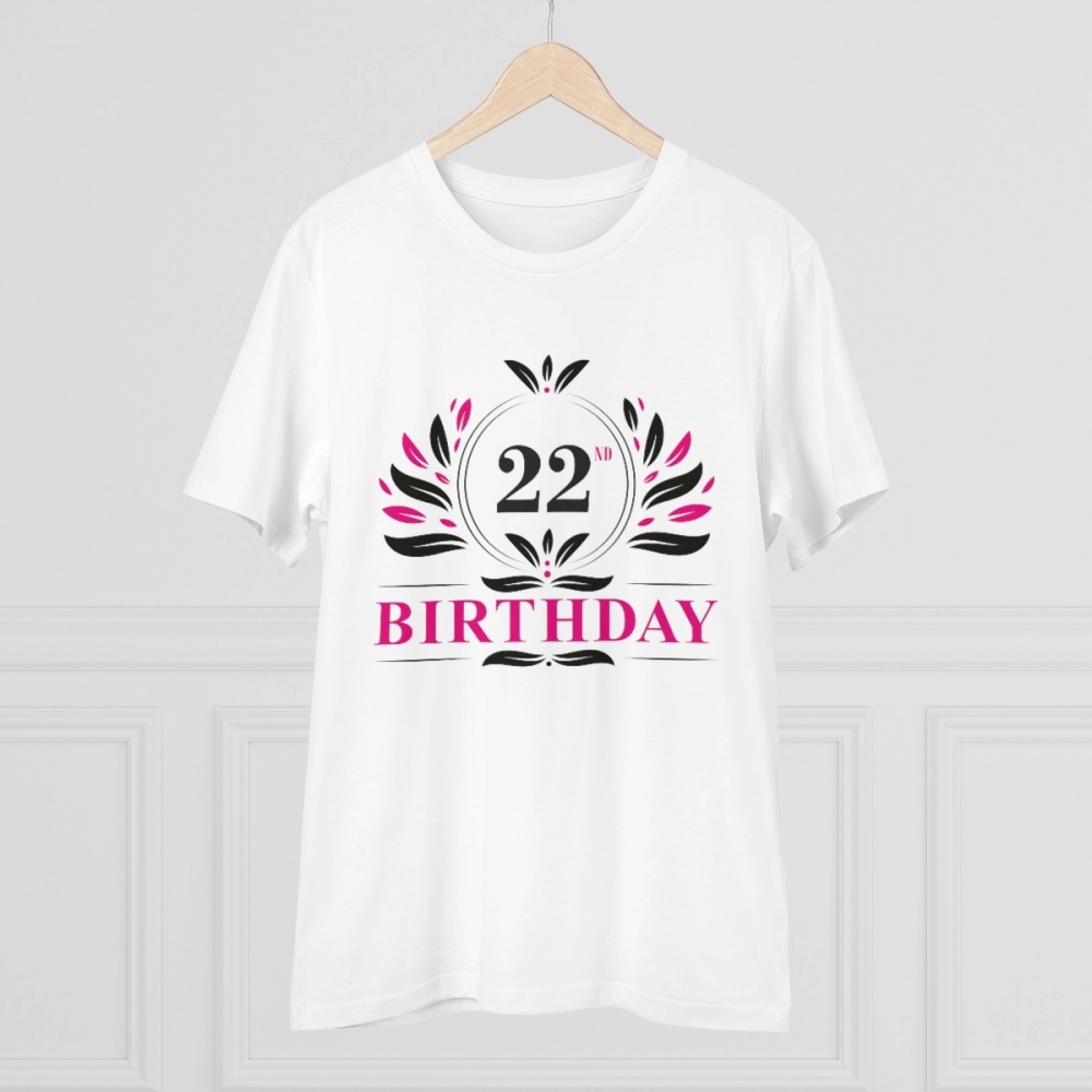 Generic Men's PC Cotton 22nd Birthday Printed T Shirt (Color: White, Thread Count: 180GSM) - Image 3