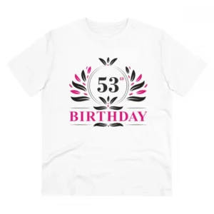 Generic Men's PC Cotton 53rd Birthday Printed T Shirt (Color: White, Thread Count: 180GSM)