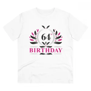 Generic Men's PC Cotton 64th Birthday Printed T Shirt (Color: White, Thread Count: 180GSM)