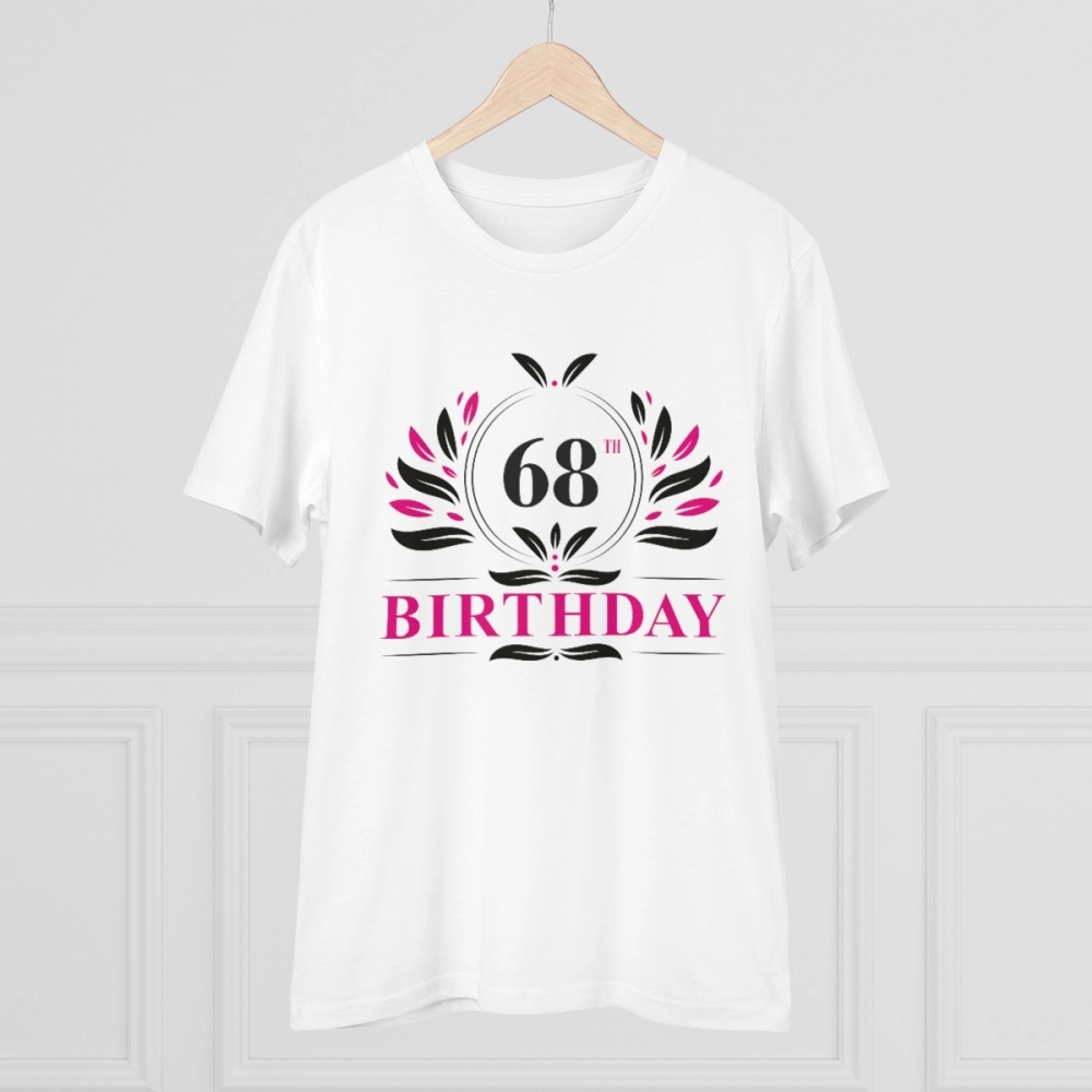 Generic Men's PC Cotton 68th Birthday Printed T Shirt (Color: White, Thread Count: 180GSM) - Image 3