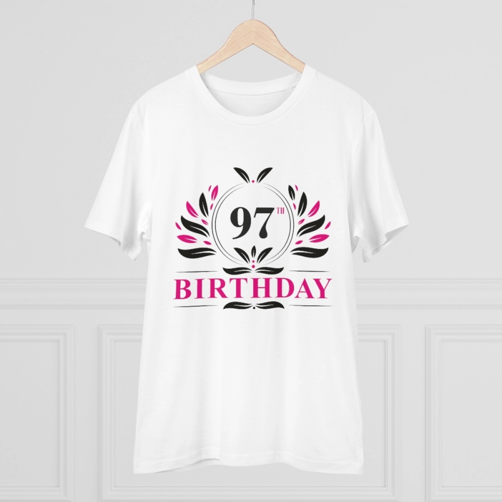 Generic Men's PC Cotton 97th Birthday Printed T Shirt (Color: White, Thread Count: 180GSM) - Image 3