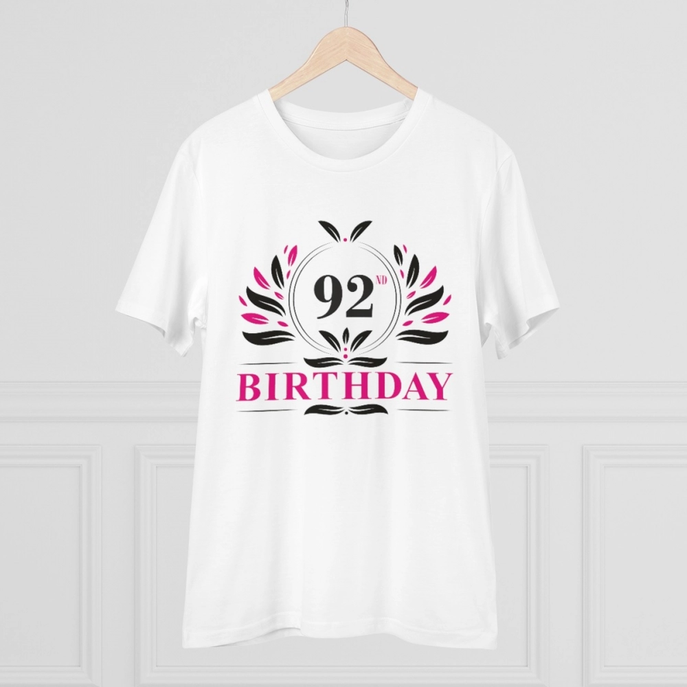 Generic Men's PC Cotton 92nd Birthday Printed T Shirt (Color: White, Thread Count: 180GSM) - Image 3