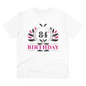 Generic Men's PC Cotton 84th Birthday Printed T Shirt (Color: White, Thread Count: 180GSM)
