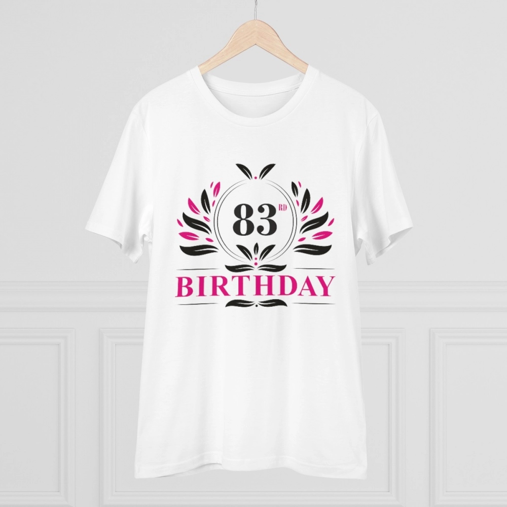 Generic Men's PC Cotton 83rd Birthday Printed T Shirt (Color: White, Thread Count: 180GSM) - Image 3