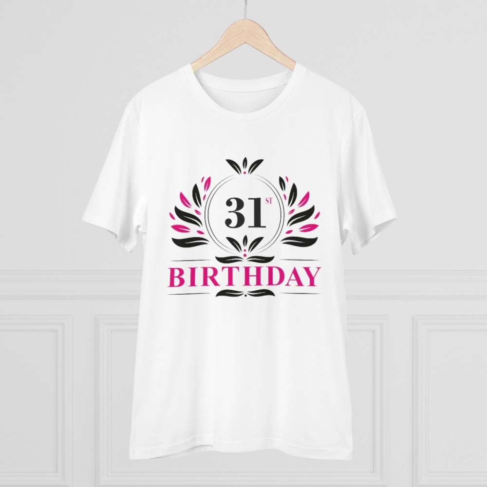 Generic Men's PC Cotton 31st Birthday Printed T Shirt (Color: White, Thread Count: 180GSM) - Image 3