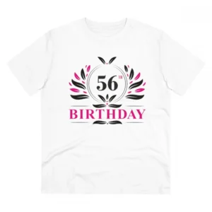 Generic Men's PC Cotton 56th Birthday Printed T Shirt (Color: White, Thread Count: 180GSM)
