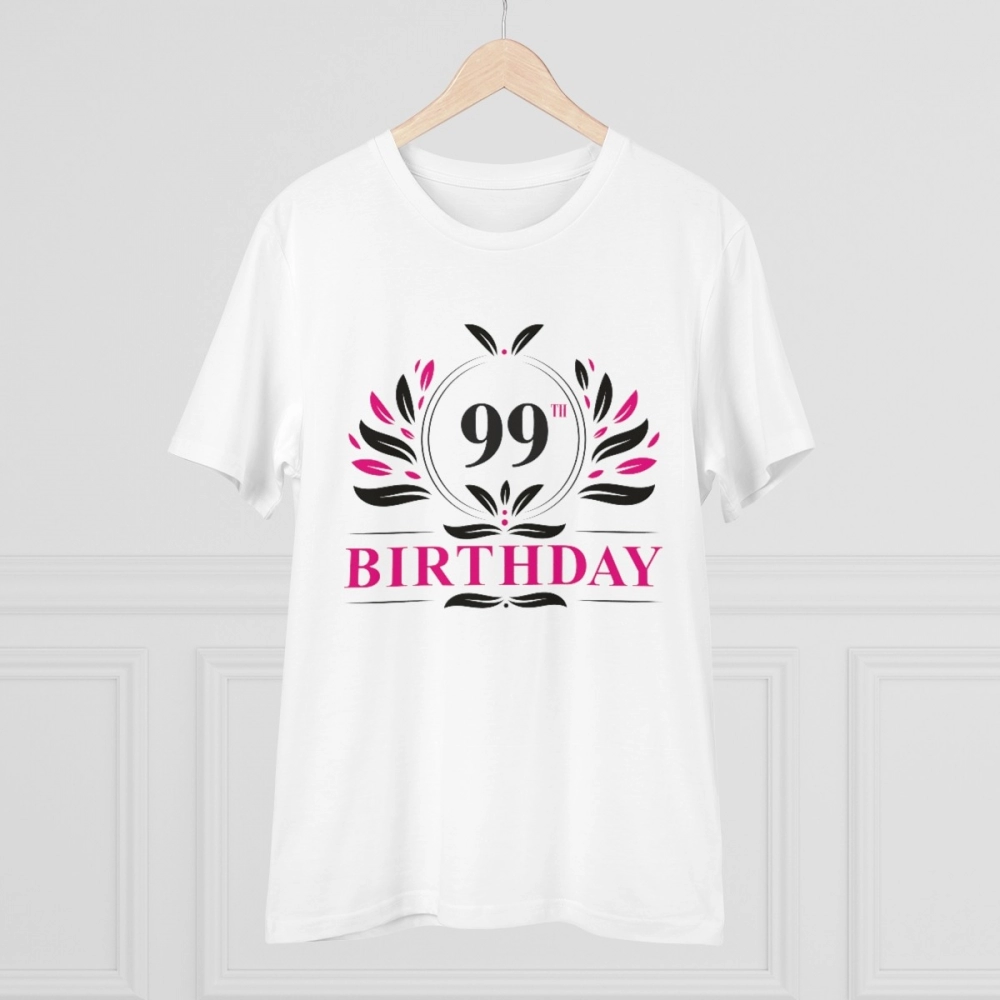 Generic Men's PC Cotton 99th Birthday Printed T Shirt (Color: White, Thread Count: 180GSM) - Image 3
