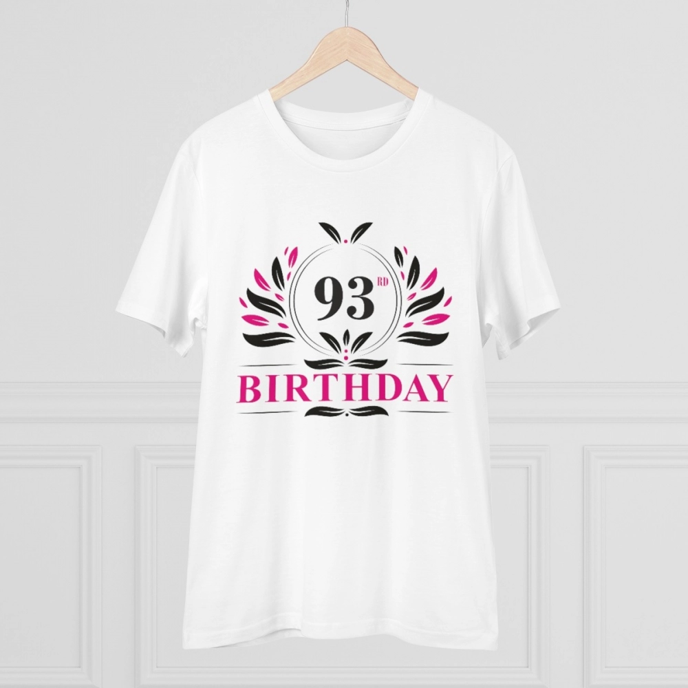 Generic Men's PC Cotton 93rd Birthday Printed T Shirt (Color: White, Thread Count: 180GSM) - Image 3