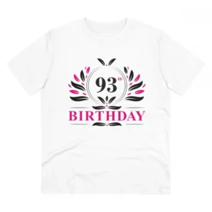 Generic Men's PC Cotton 93rd Birthday Printed T Shirt (Color: White, Thread Count: 180GSM)
