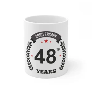 Generic Ceramic 48th Anniversary Printed Coffee Mug (Color: White, Capacity:330ml)