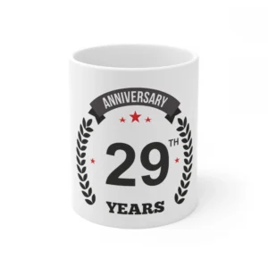 Generic Ceramic 29th Anniversary Printed Coffee Mug (Color: White, Capacity:330ml)