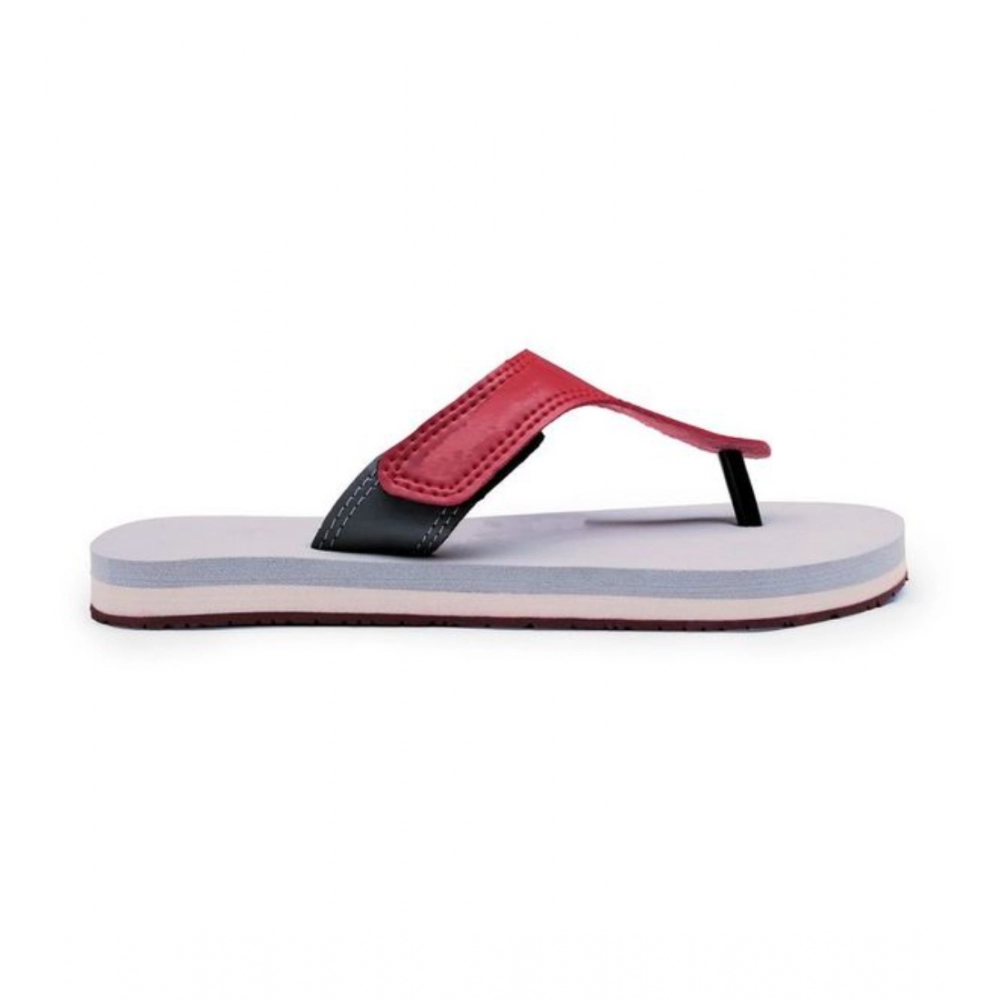 Generic Unisex Rubber Lightweight T-Style Slippers (Maroon) - Image 5