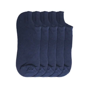 Generic 5 Pairs Unisex Casual Cotton Blended Solid Ankle length Socks (Navy)