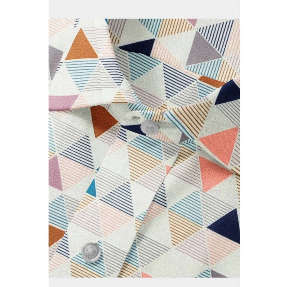 Generic Men's Cotton Blended Printed Full Sleeve Shirt (Multicolor) - Image 2