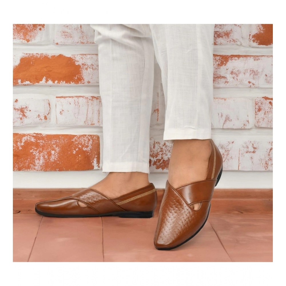 Generic Men's Faux Leather Formal Shoes (Tan) - Image 2