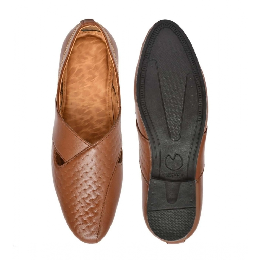 Generic Men's Faux Leather Formal Shoes (Tan) - Image 5
