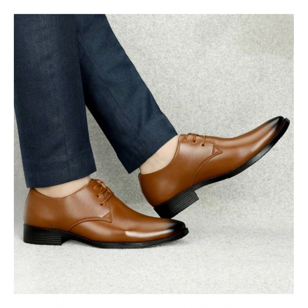 Generic Men's Faux Leather Formal Shoes (Tan) - Image 5