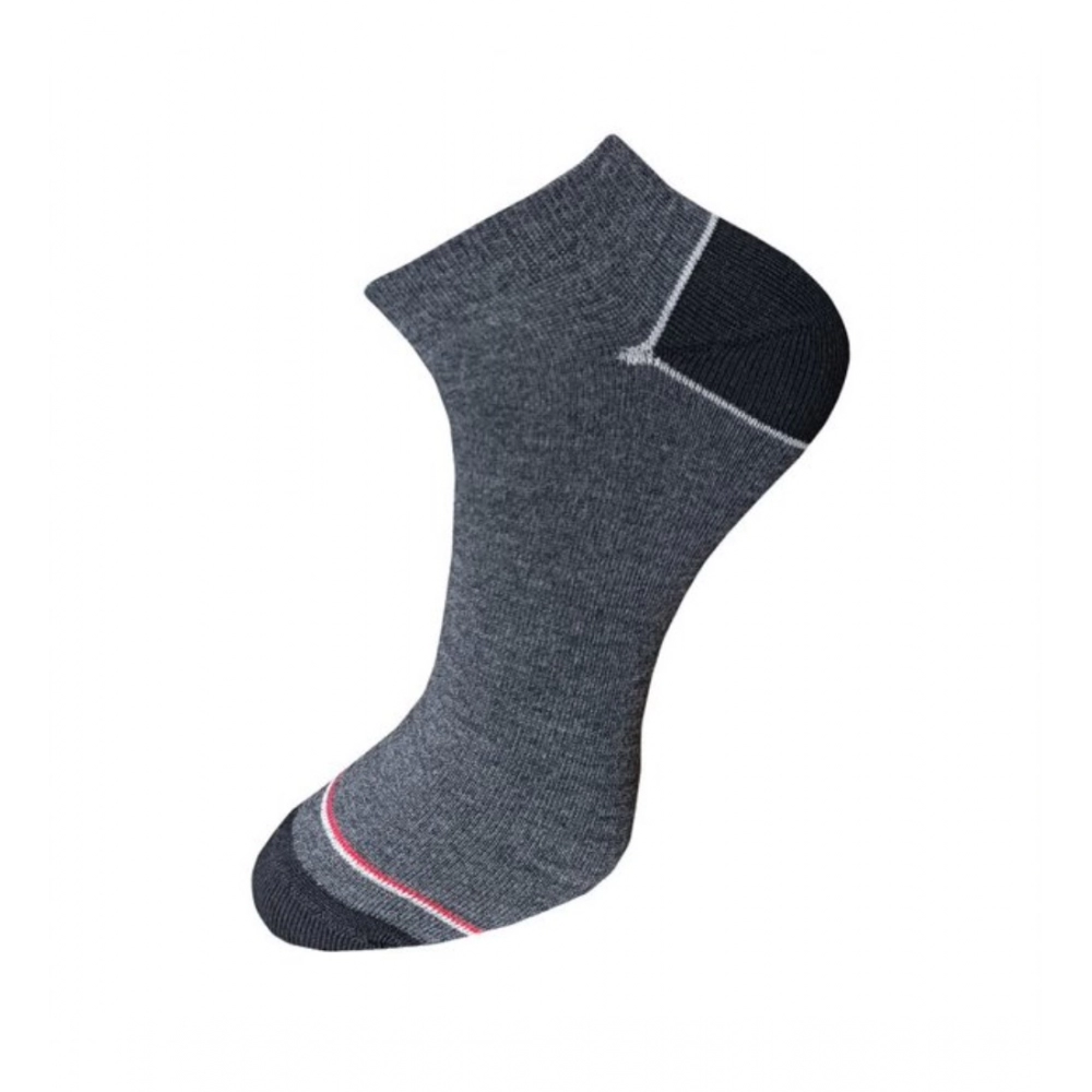 Generic 3_Pair Set Unisex Casual Cotton Solid Ankle Length Socks (Multicolor) - Image 4