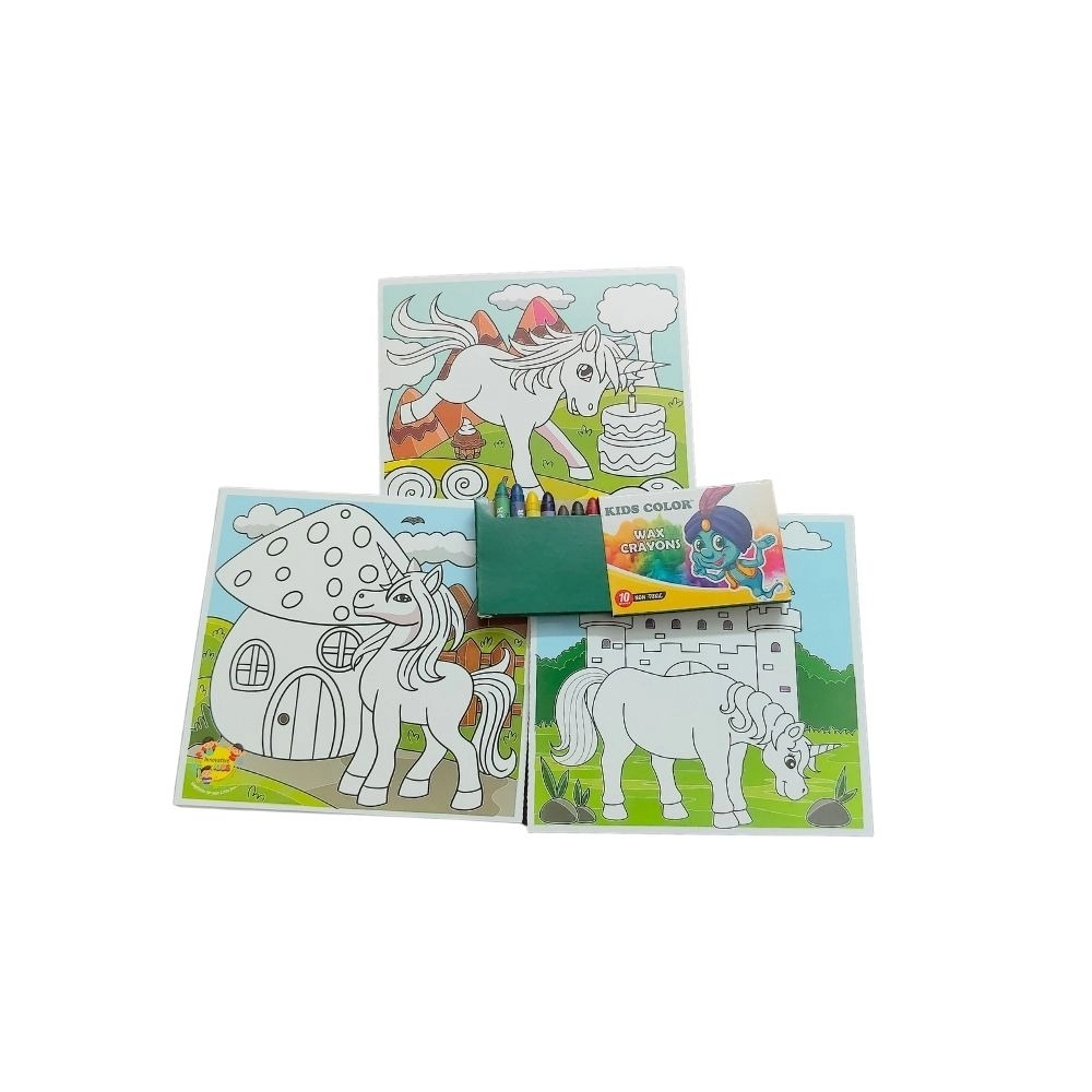 Fun With Color Coloring Board-Unicorn | Cardboard | Educational Toys| 3+ Years