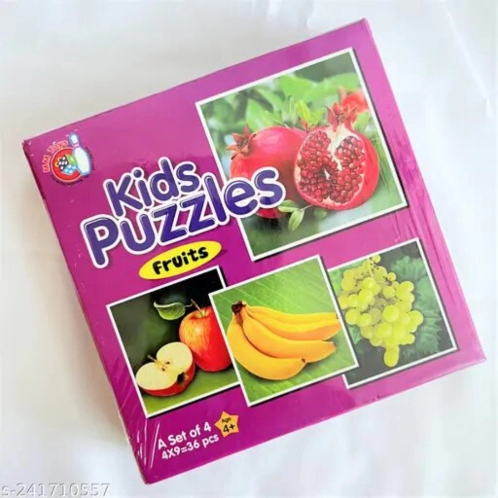4_Pcs Set Fruits Puzzle | Cardboard | Educational Toys | 4+ Years - Image 2