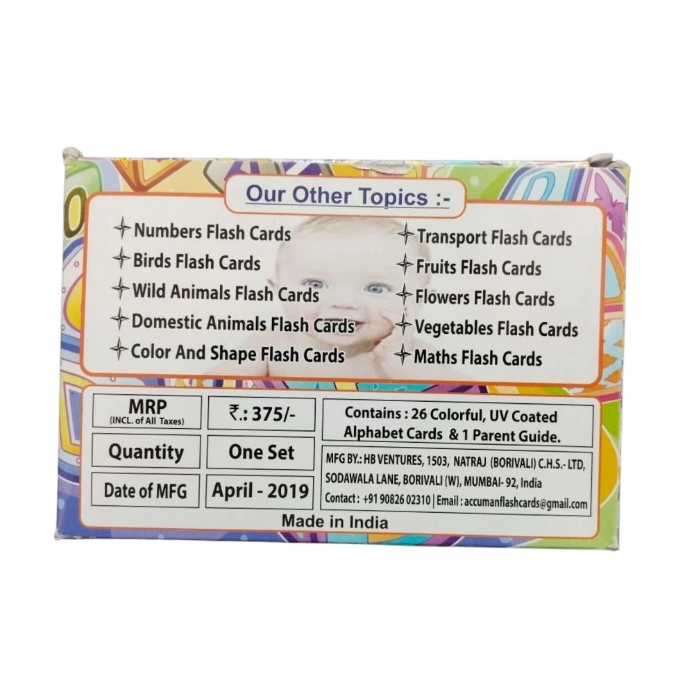 Alphapet Flash cards | Cardboard | Educational Toys| 2+ Years - Image 2