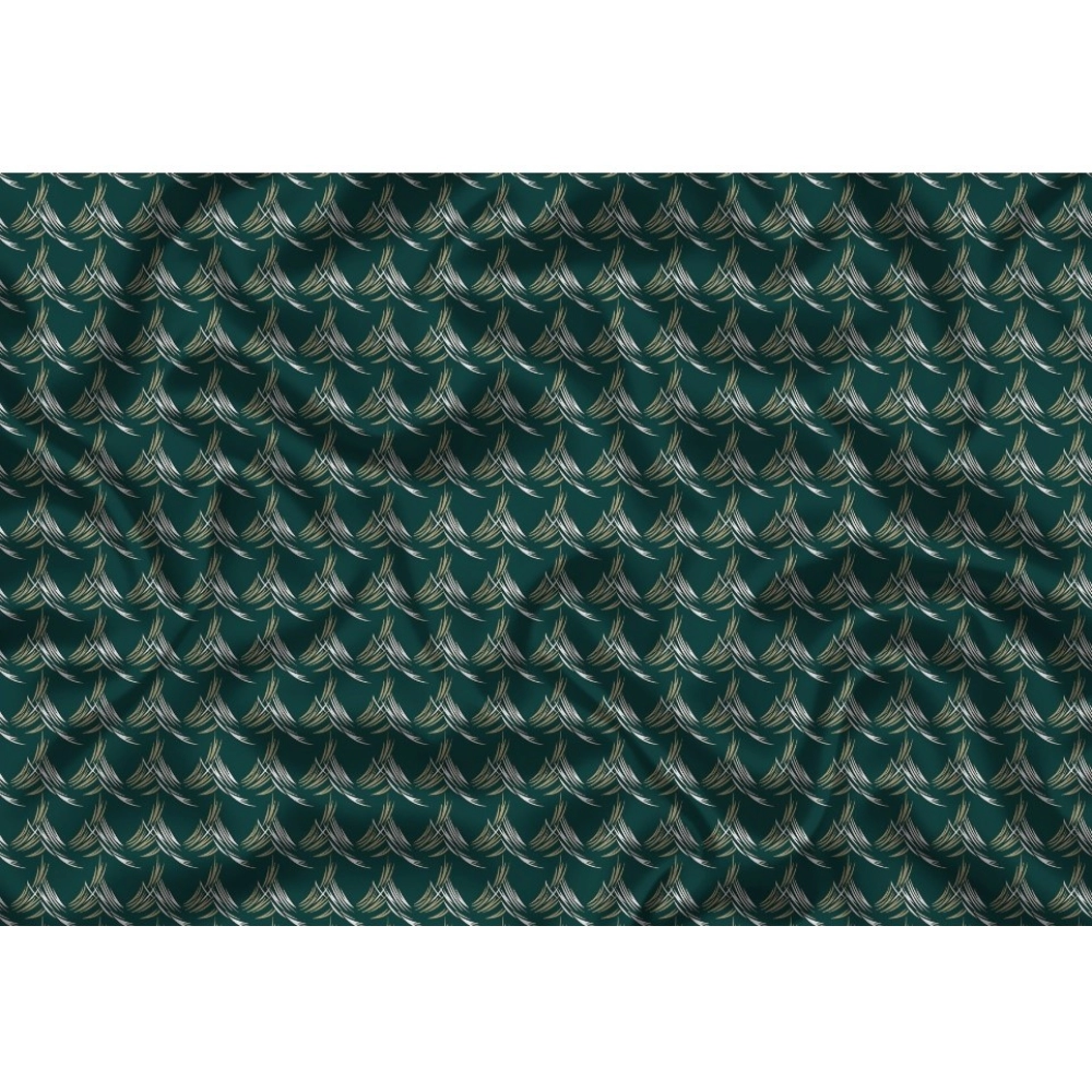 Generic Men's Casual Floral Printed Cotton Blend Unstitched Shirt Fabric 1.6 Mtrs (Dark Green) - Image 2