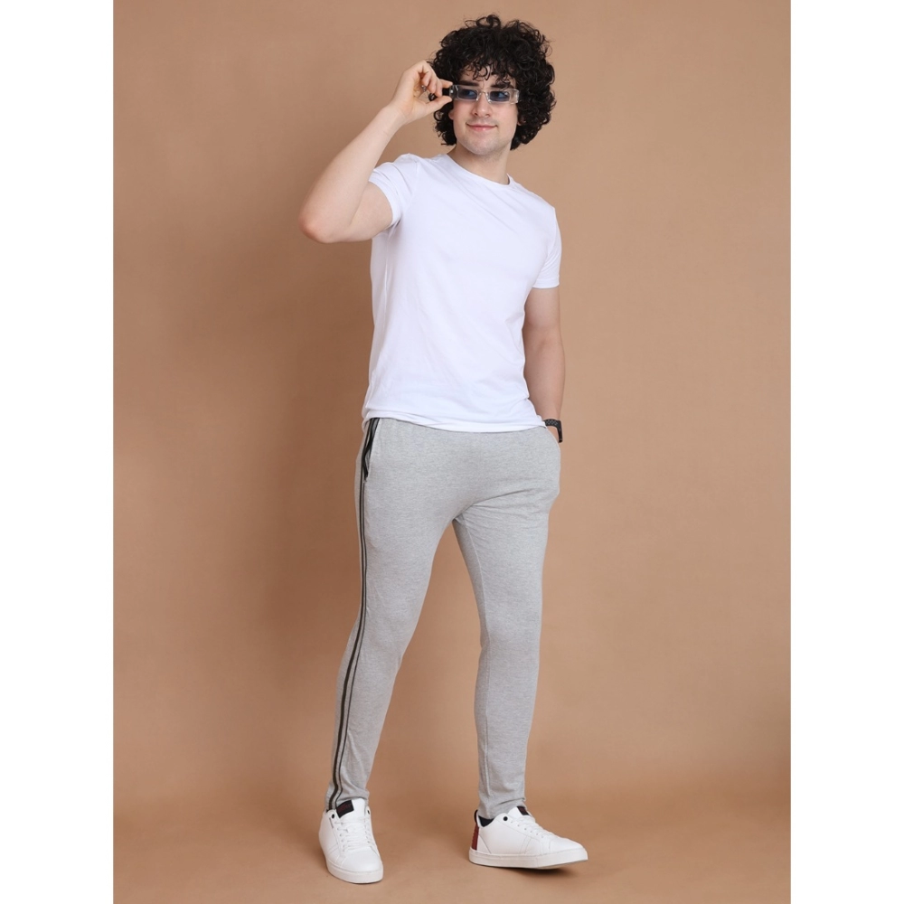 Generic Men's Casual Cotton Striped Full Length Track Pant (Greymelange) - Image 7