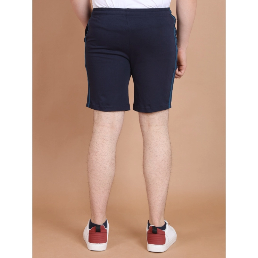 Generic Men's Casual Cotton Striped Above knee Shorts (Navy) - Image 2