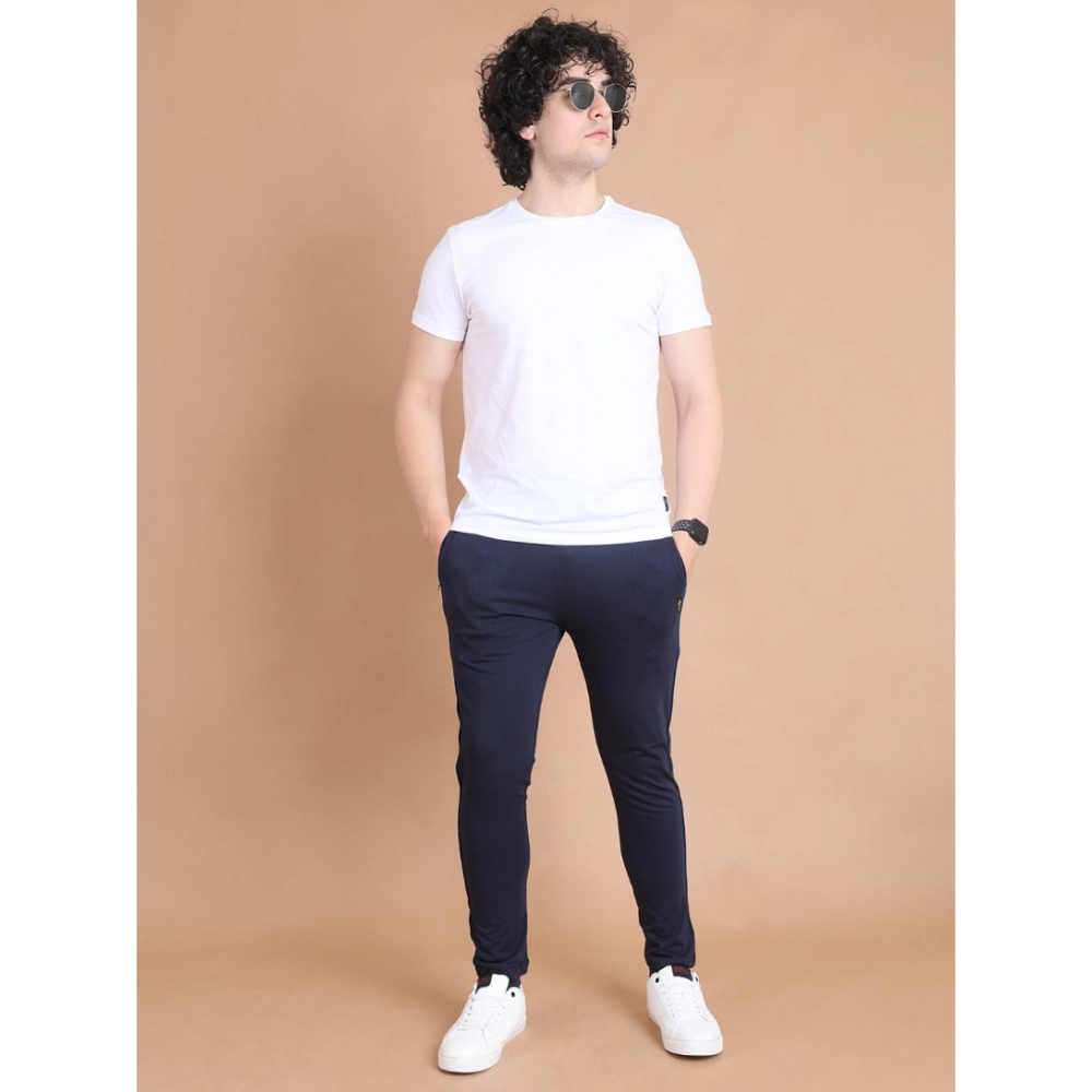 Generic Men's Casual Cotton Striped Full Length Track Pant (Navy) - Image 7