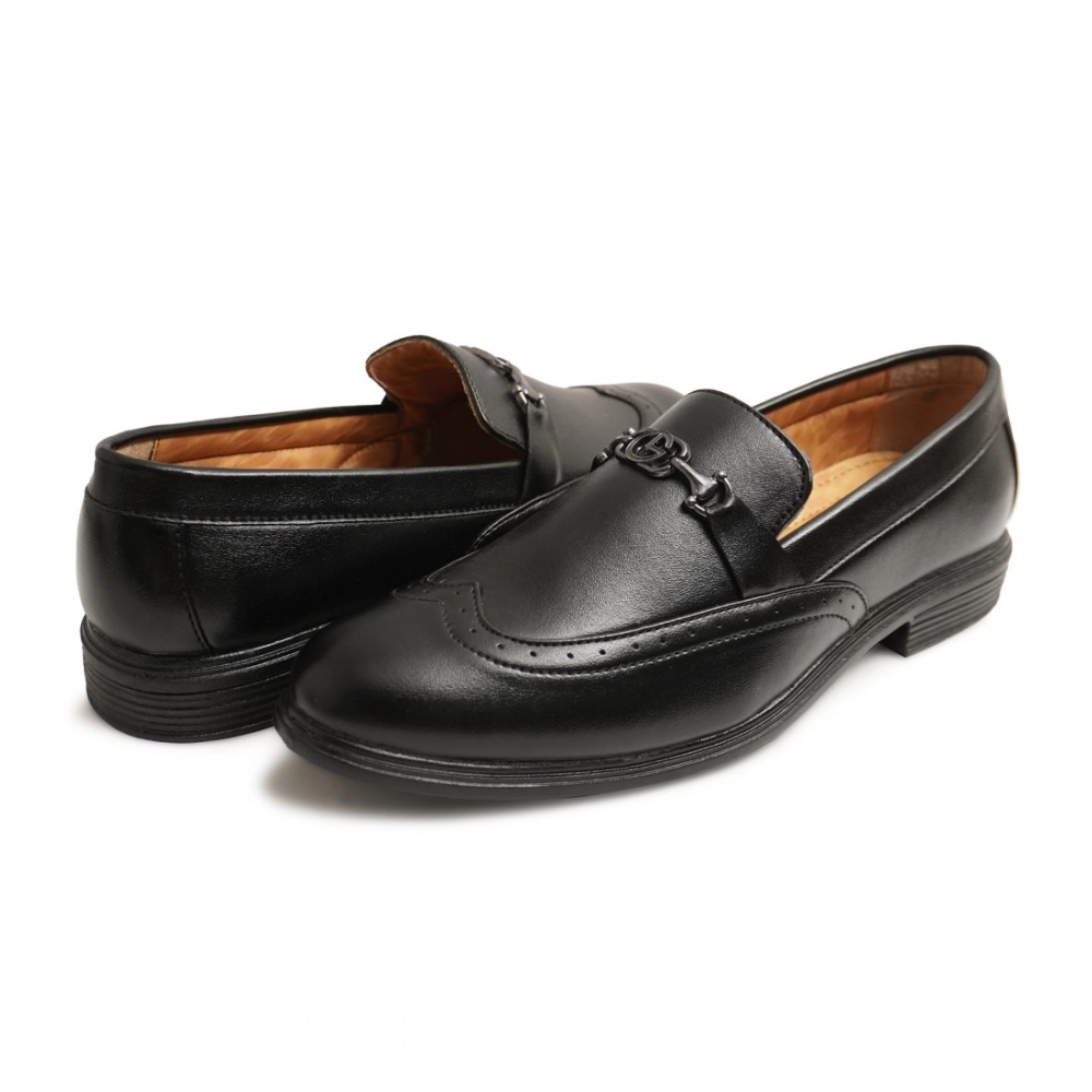 Generic Men's Casual Faux Leather Solid Slip-on Formal Shoes (Black) - Image 4