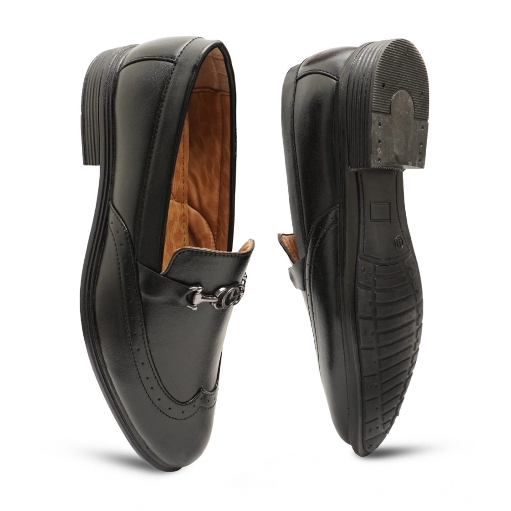 Generic Men's Casual Faux Leather Solid Slip-on Formal Shoes (Black) - Image 2