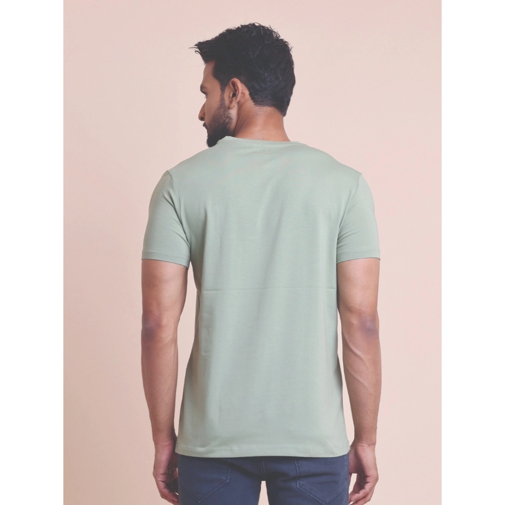 Generic Men's Casual Cotton Solid Half Sleeve Round Neck T-Shirt (Newsage) - Image 3