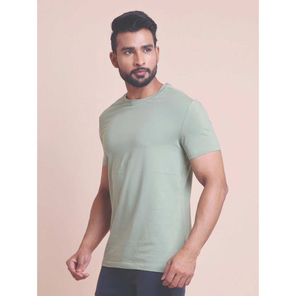 Generic Men's Casual Cotton Solid Half Sleeve Round Neck T-Shirt (Newsage) - Image 5
