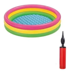 Generic Plastic Bath Tub With Pump 3 Ft Round For Kids (Multicolor )