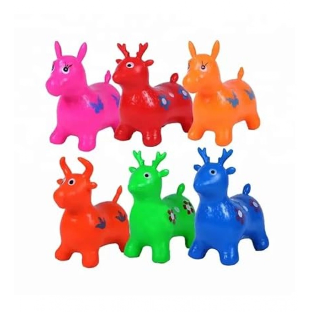 Generic Plastic Inflatable Jumping And Riding Horse Air Animal Shape Jumping Toys (Multicolor ) - Image 2