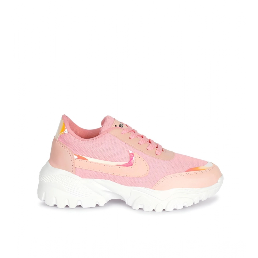 Generic Women's Casual Mesh Printed Lace-Ups Shoes (Pink) - Image 3