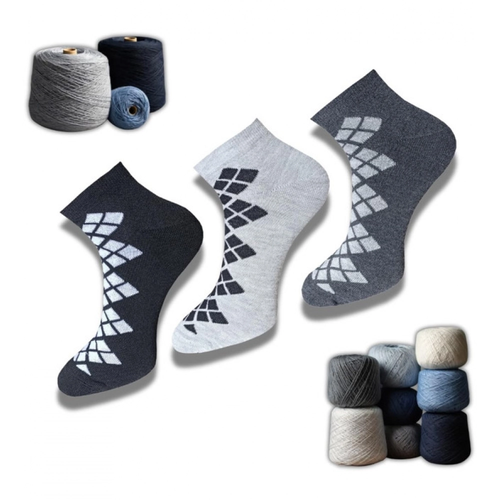 Generic 3_Pair Set Unisex Casual Cotton Printed Low Cut Socks (Multicolor)
