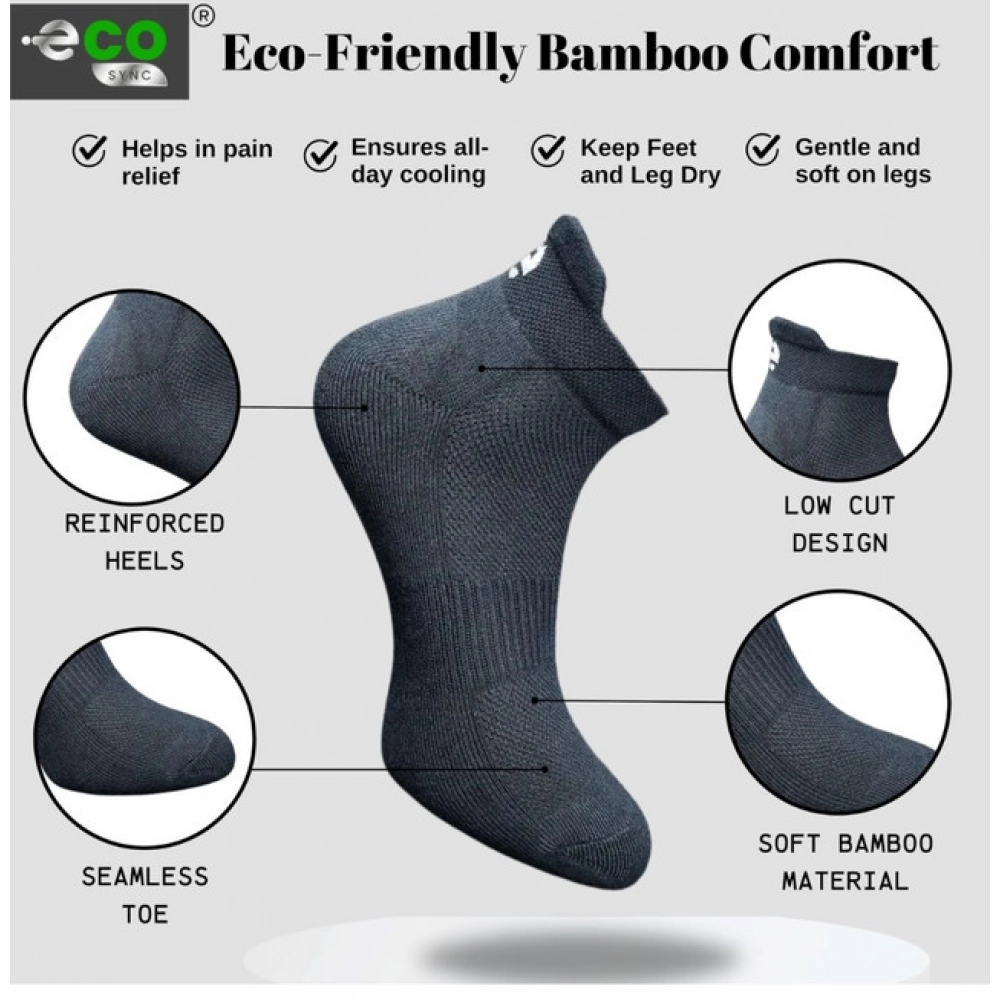 Generic 4_Pair Set Unisex Casual Bamboo Cotton Printed Ankle Length Socks (Multicolor) - Image 3