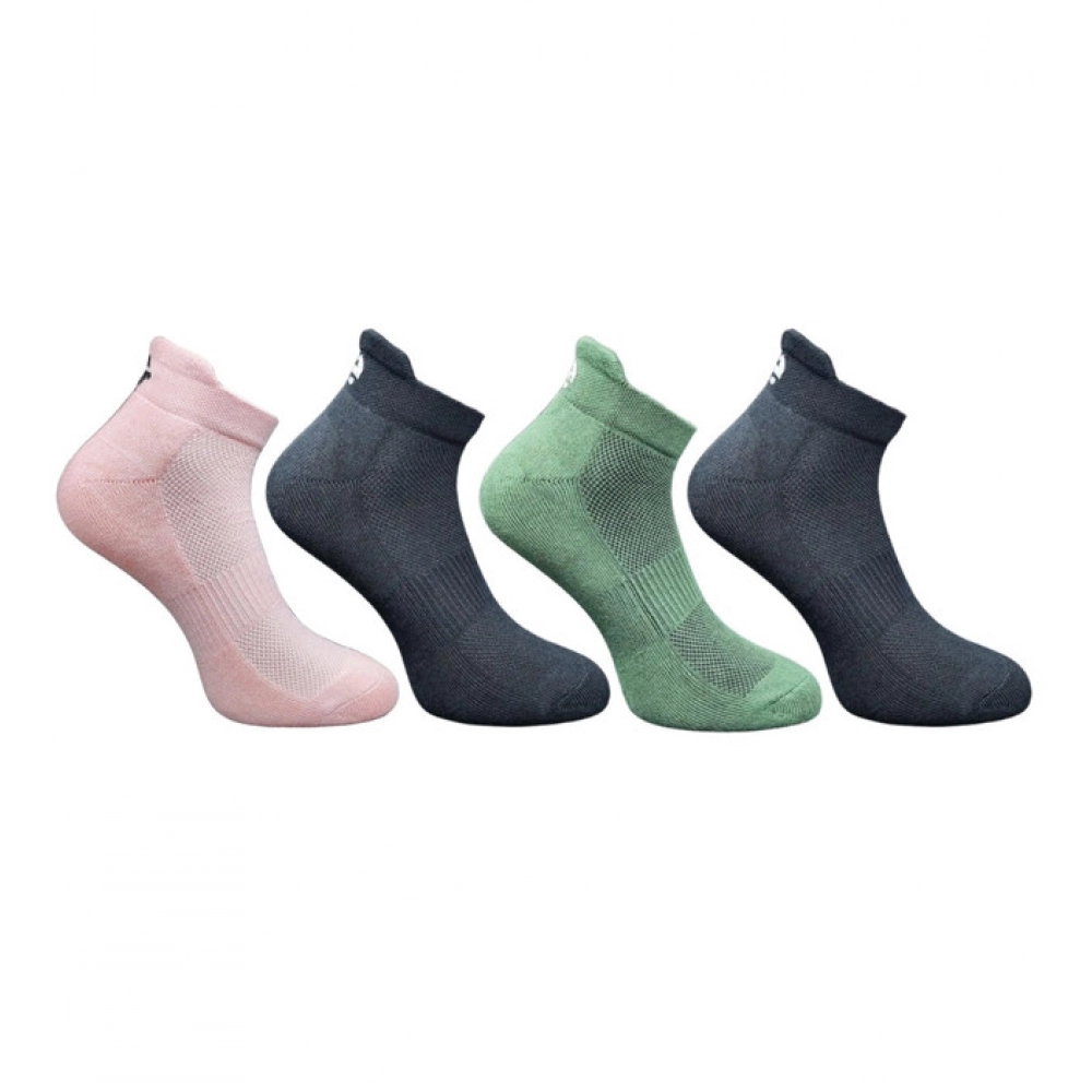 Generic 4_Pair Set Unisex Casual Bamboo Cotton Printed Ankle Length Socks (Multicolor)