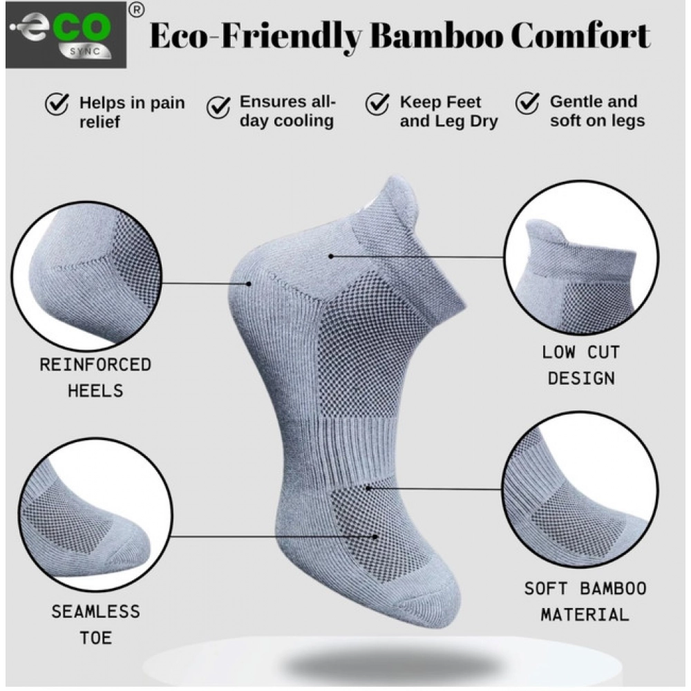 Generic 4_Pair Set Unisex Casual Bamboo Cotton Printed Ankle Length Socks (Multicolor) - Image 5
